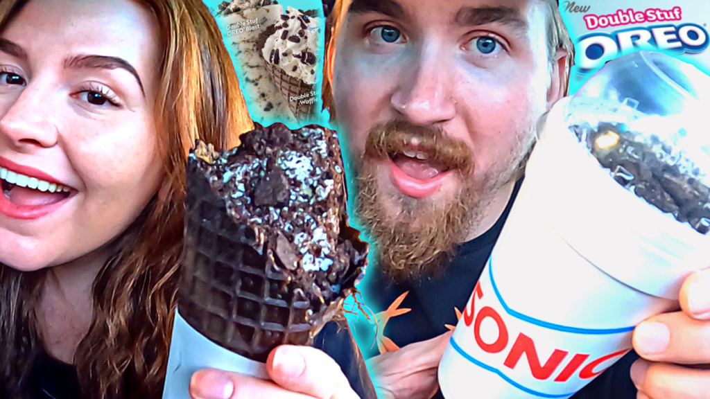 We Tried NEW Sonic Double Stuf Oreo Blast and Waffle Cone!